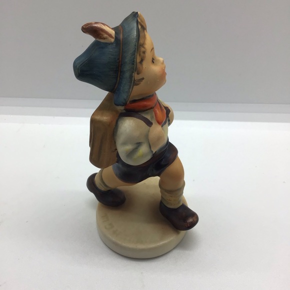 Vintage 1950’s Goebel Hummel Figurine School Boy Full Bee Backpack Bag Germany - Picture 4 of 11